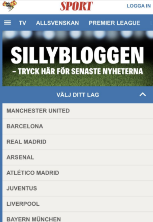 screenshot of silly season menu open